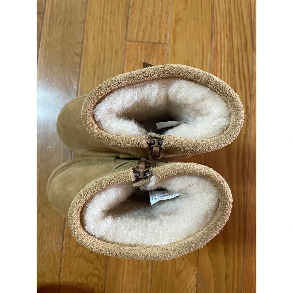 Bearpaw Elle Toddler Zipper Hickory Suede Wool Blend Winter Boots‎ Size 7T NEW